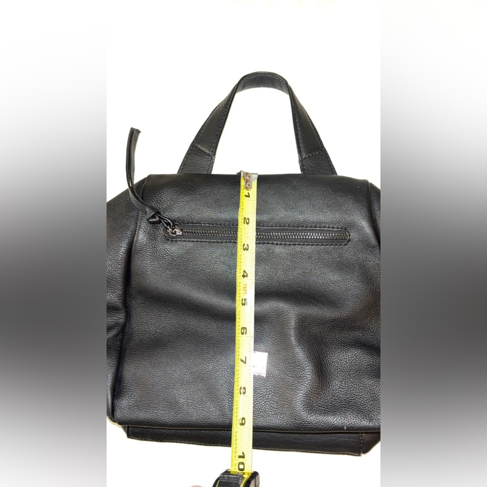 KOOBA BLACK LEATHER PASADENA SATCHEL CROSSBODY PURSE BAG STITCHED BACK - Picture 11 of 12
